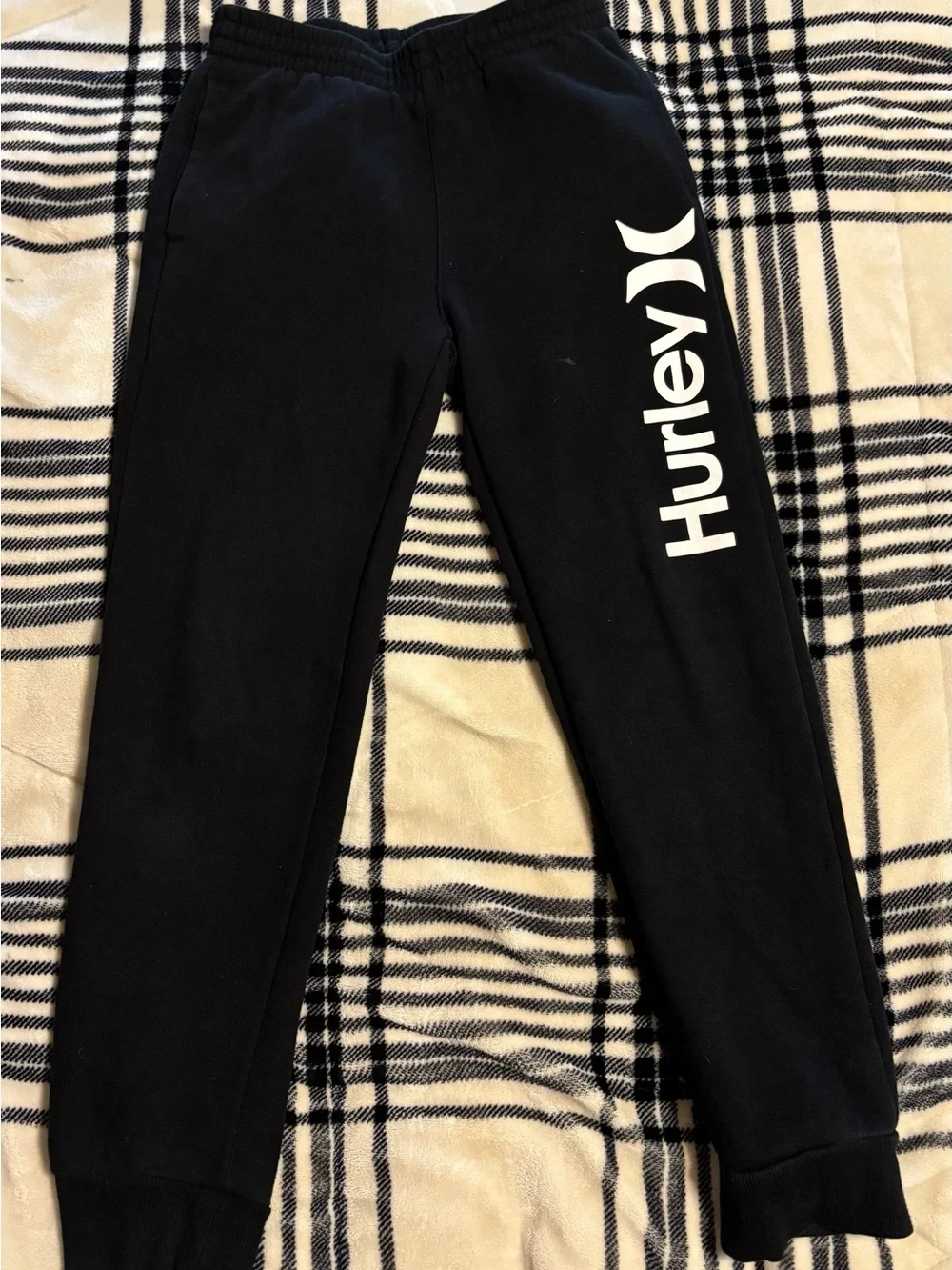 Hurley Black Jogger Pants with White Logo